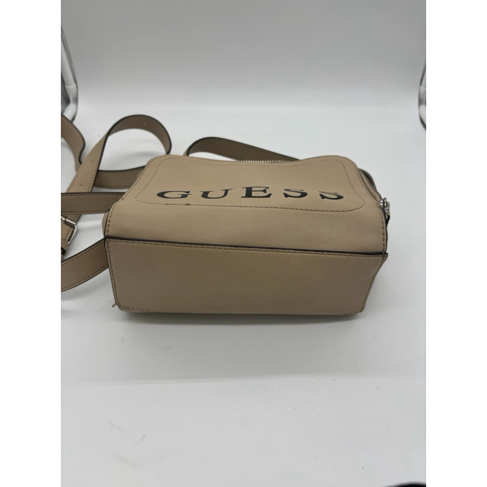 GUESS Beige Crossbody Camera Bag Faux Leather Zip - Picture 9 of 9